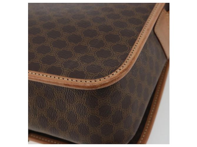 Céline CELINE Borsa a Spalla Macadam PVC Pelle Marrone Oro Auth ka5180A D'oro - vista 15