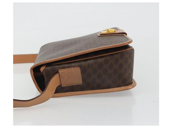 Céline CELINE Borsa a Spalla Macadam PVC Pelle Marrone Oro Auth ka5180A D'oro - vista 4