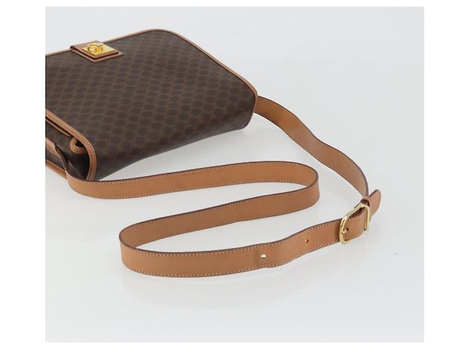 Céline CELINE Borsa a Spalla Macadam PVC Pelle Marrone Oro Auth ka5180A D'oro - vista 7