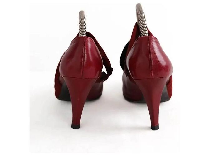 Décolleté Dior in pelle bordeaux Bordò - vista 2