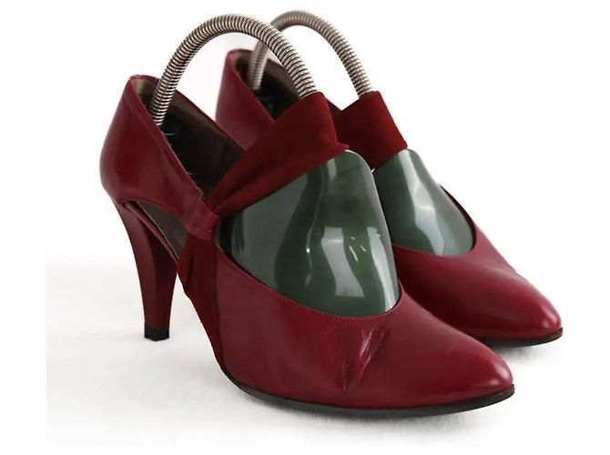 Décolleté Dior in pelle bordeaux Bordò - vista 3