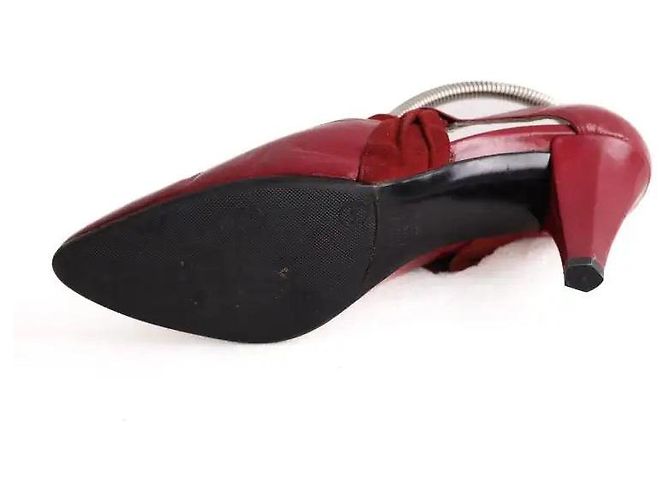 Décolleté Dior in pelle bordeaux Bordò - vista 6