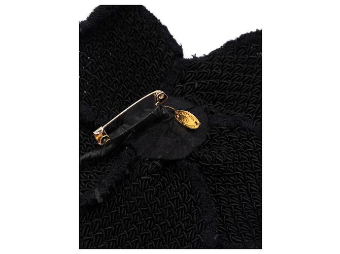 Spilla Camélia in maglia nera Chanel Nero - vista 5