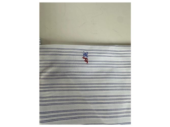 Autre Marque Camicia in cotone a righe vintage Renoma da uomo Bianco Blu S - vista 11