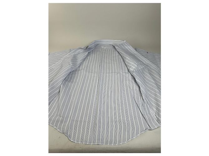Autre Marque Camicia in cotone a righe vintage Renoma da uomo Bianco Blu S - vista 6