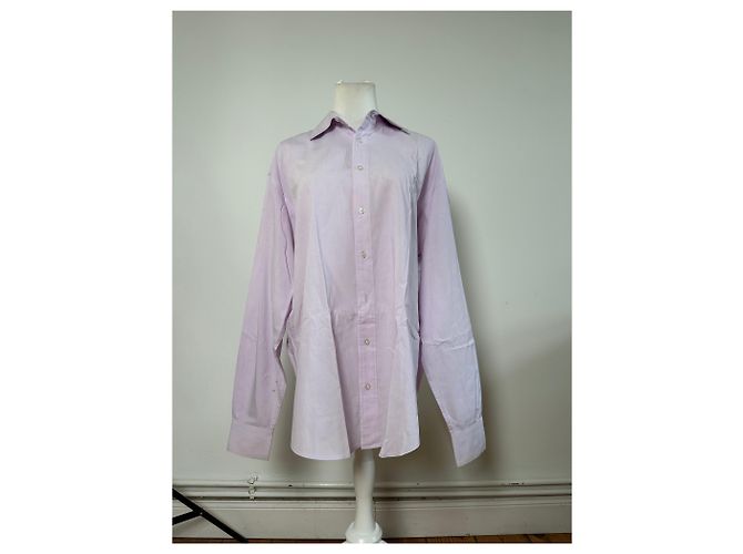 Camicia elegante vintage Yves Saint Laurent da uomo in cotone, viola chiaro, XL Porpora - vista 10