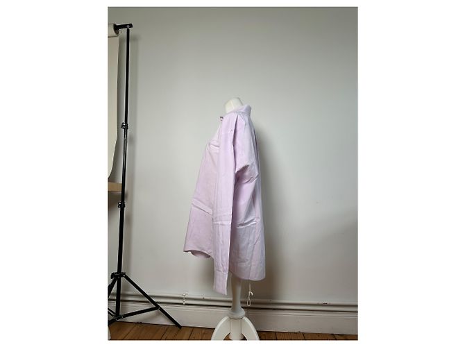 Camicia elegante vintage Yves Saint Laurent da uomo in cotone, viola chiaro, XL Porpora - vista 2