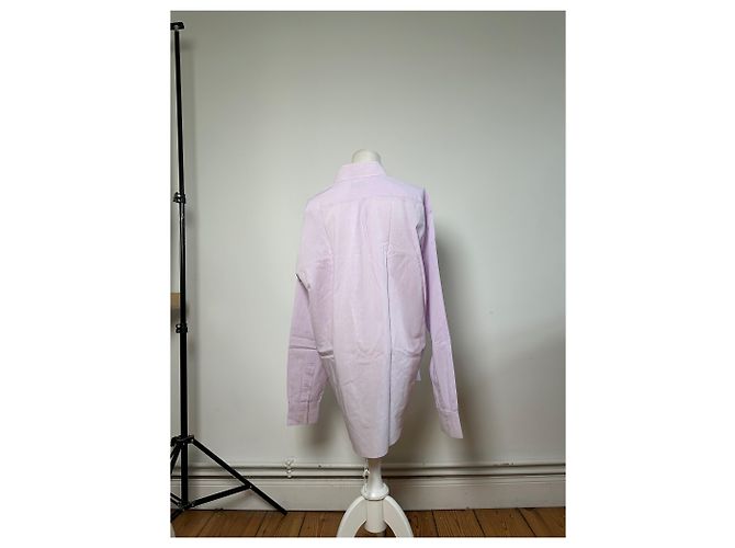 Camicia elegante vintage Yves Saint Laurent da uomo in cotone, viola chiaro, XL Porpora - vista 3