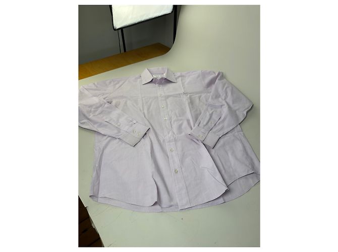 Camicia elegante vintage Yves Saint Laurent da uomo in cotone, viola chiaro, XL Porpora - vista 4