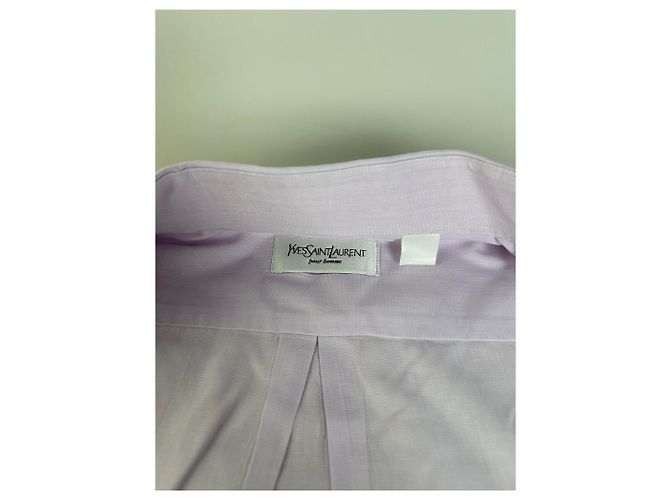 Camicia elegante vintage Yves Saint Laurent da uomo in cotone, viola chiaro, XL Porpora - vista 6