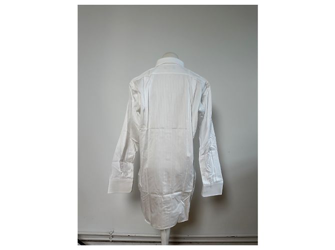 Camicia in cotone a righe da uomo Vintage Dior Bianco M - vista 10