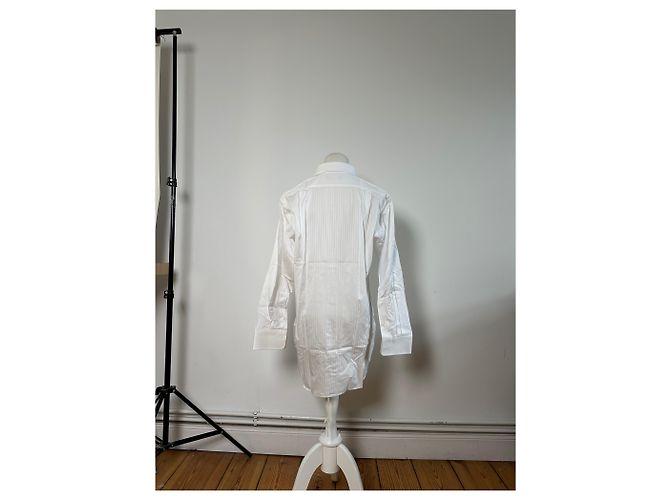 Camicia in cotone a righe da uomo Vintage Dior Bianco M - vista 3
