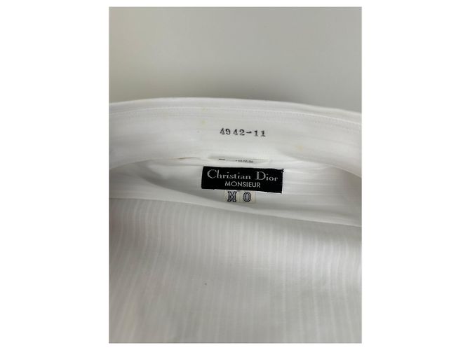 Camicia in cotone a righe da uomo Vintage Dior Bianco M - vista 6