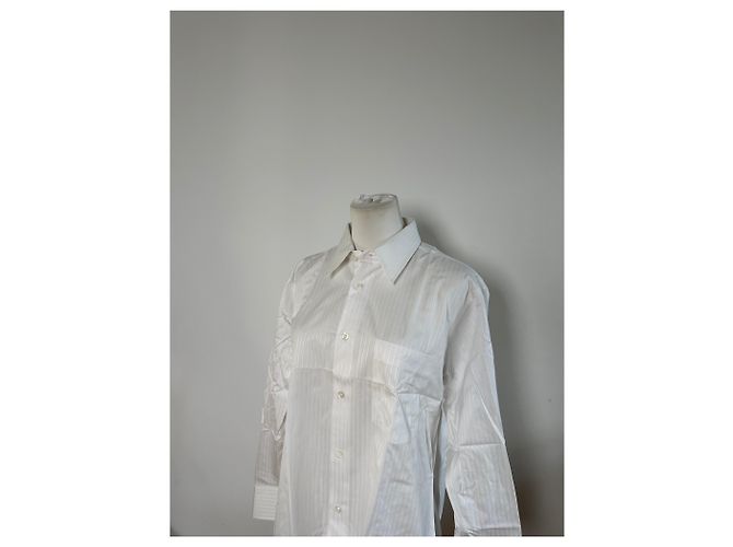 Camicia in cotone a righe da uomo Vintage Dior Bianco M - vista 7