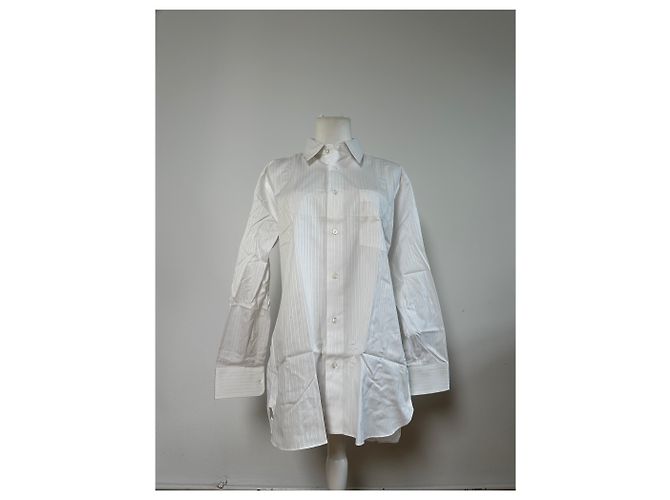 Camicia in cotone a righe da uomo Vintage Dior Bianco M - vista 9