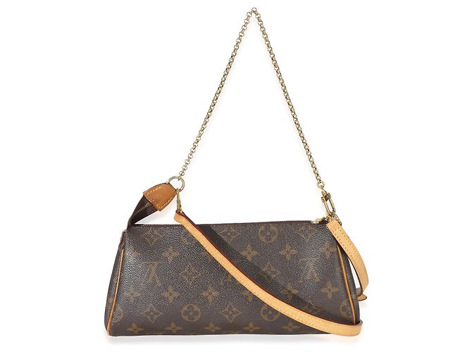 Clutch Eva in tela Monogram Louis Vuitton Marrone - vista 2