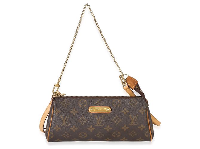 Clutch Eva in tela Monogram Louis Vuitton Marrone - vista 3