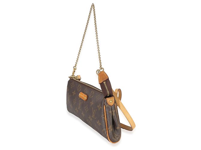 Clutch Eva in tela Monogram Louis Vuitton Marrone - vista 4