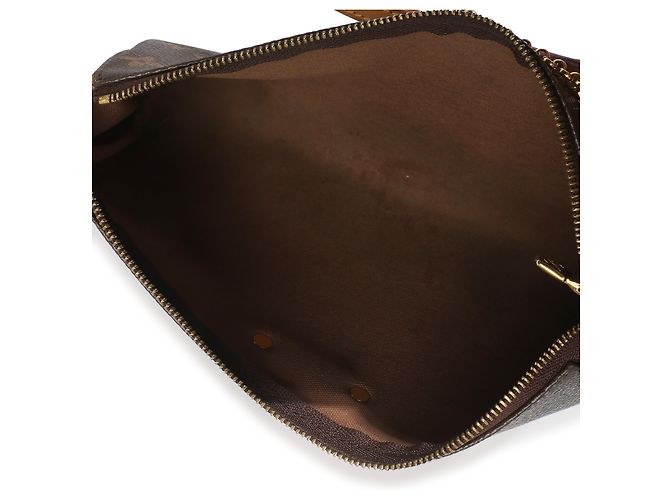 Clutch Eva in tela Monogram Louis Vuitton Marrone - vista 5