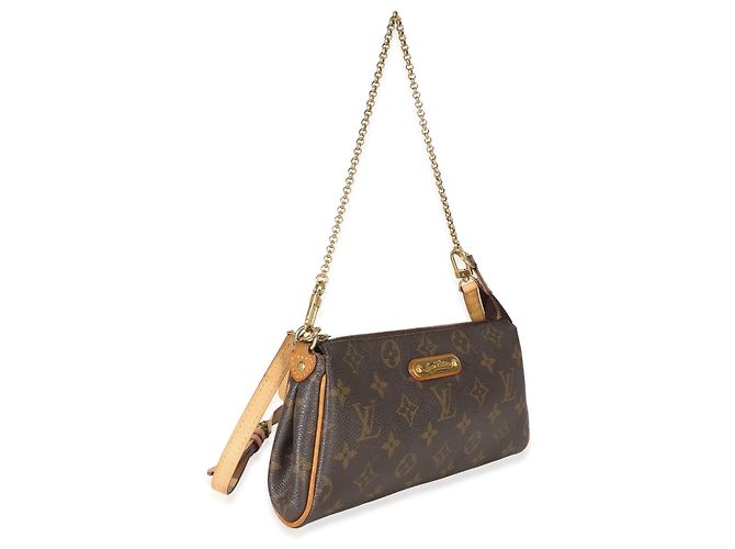 Clutch Eva in tela Monogram Louis Vuitton Marrone - vista 8