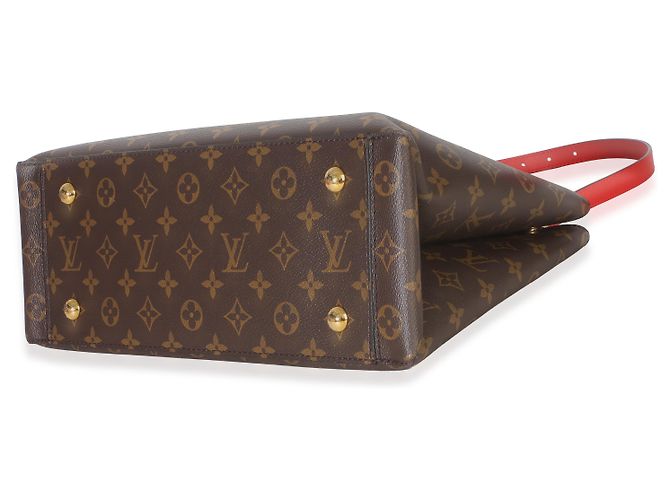 Louis Vuitton Tote aus rotem Monogram Canvas mit Blumenmuster Braun - Ansicht 5