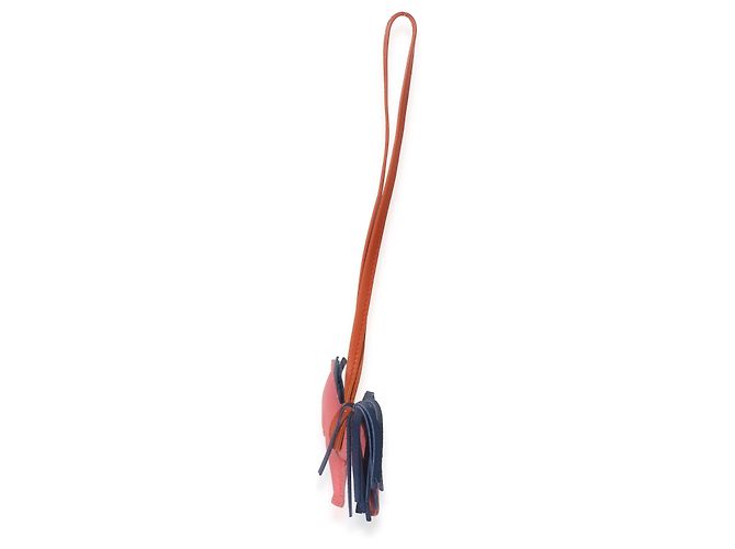 Charm per borsa Hermès Azalee Cornaline Bleu De Malte Milo in pelle di agnello Grigri Rodeo PM - vista 3