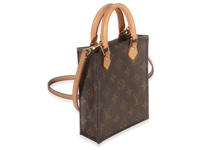 Louis Vuitton Monogram Canvas Petit Sac Plat Marrone - vista 4