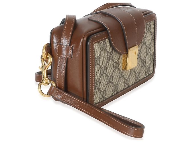 Borsa Mini con Chiusura Gucci Beige Brown GG Supreme Monogram Marrone - vista 4