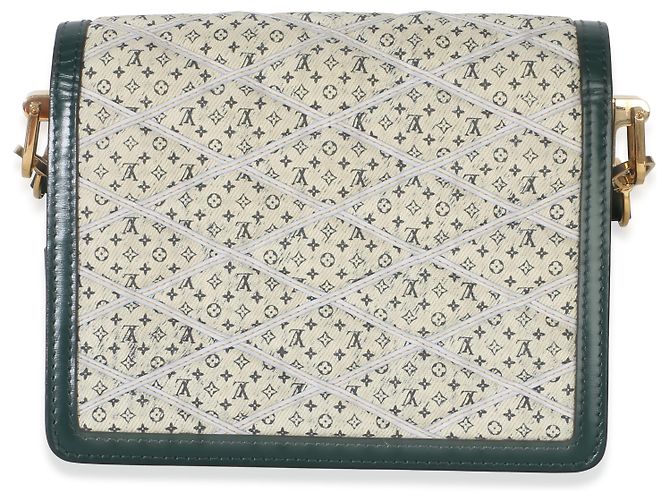 Louis Vuitton Mini Dauphine em denim acolchoado verde com estampa monogram - vista 2