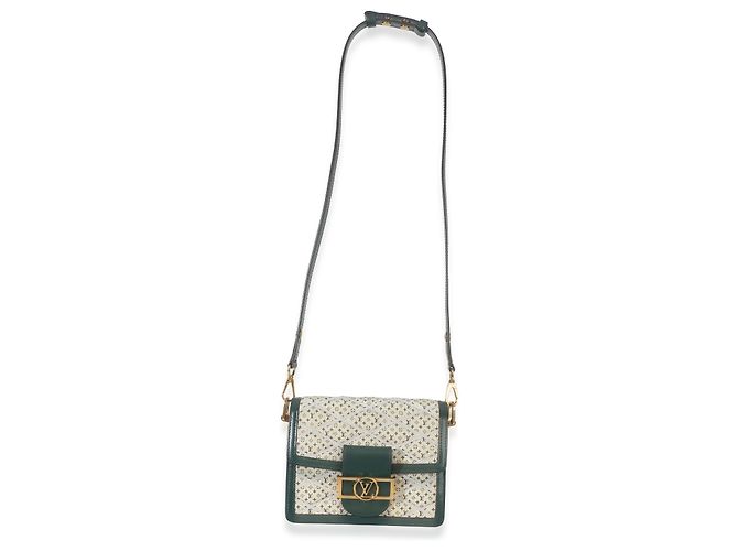 Louis Vuitton Mini Dauphine em denim acolchoado verde com estampa monogram - vista 5