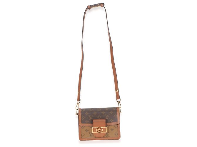 Louis Vuitton Mini Dauphine in tela Monogram Reverse Marrone Nero - vista 5
