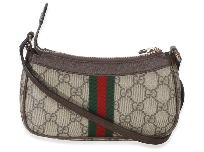 Borsa a tracolla Mini Ophidia in tela monogramma GG Supreme ebano e beige Gucci Multicolore - vista 2