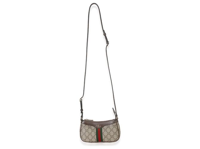 Borsa a tracolla Mini Ophidia in tela monogramma GG Supreme ebano e beige Gucci Multicolore - vista 5