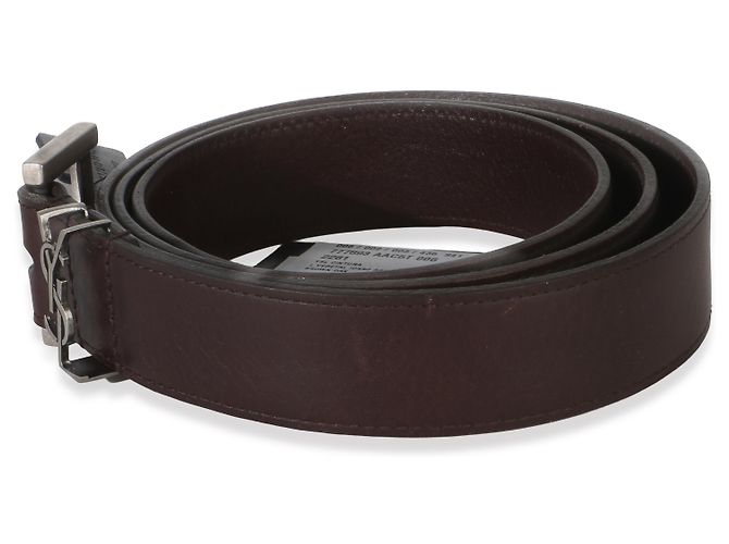 Saint Laurent Gürtel aus braunem Lammleder Cassandre 38mm 80/32 - Ansicht 3