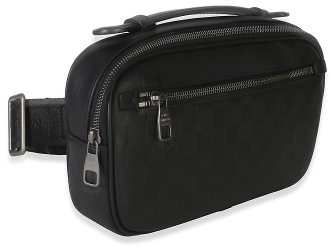 Borsa a tracolla Louis Vuitton Black Damier Infini Ambler Nero - vista 4