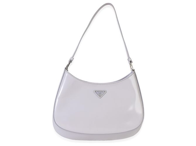 Borsa Cleo Medium in Spazzolato Grigio Prada Marrone - vista 8