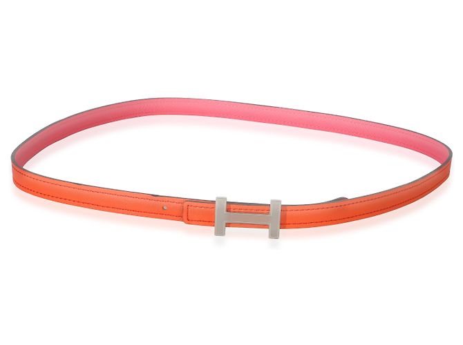 Hermès Gürtel Focus Epsom Rose Azalee Orange Poppy Swift PHW 80/32 - Ansicht 2