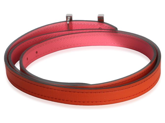 Hermès Gürtel Focus Epsom Rose Azalee Orange Poppy Swift PHW 80/32 - Ansicht 4