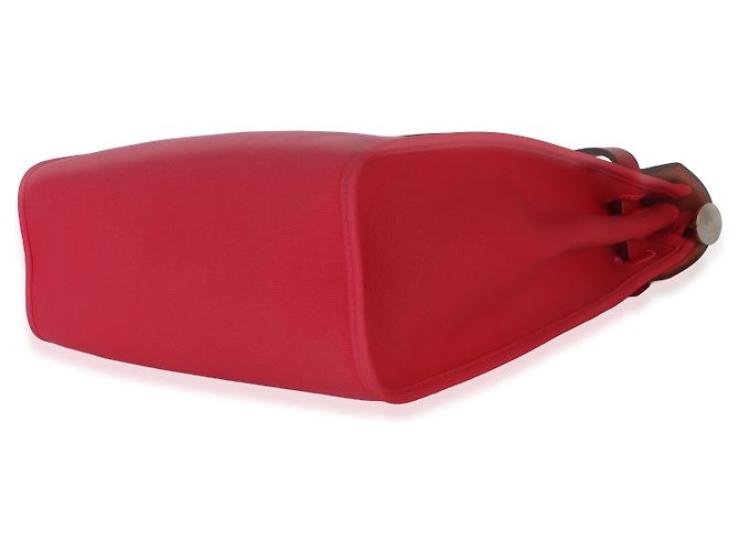 Hermès Rose Mexico Rouge Piment Toile Militaire Hunter Herbag Zip 31 PHW Rosa Rosso - vista 6