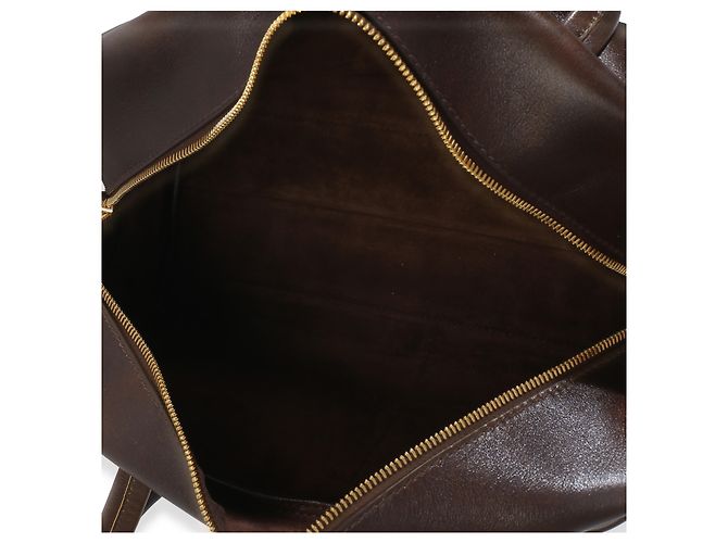 Grande borsa a tracolla in pelle di vitello invecchiata marrone cacao Prada - vista 5