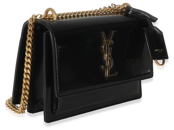 Borsa Small Sunset Monogram in vernice nera Saint Laurent Nero - vista 4