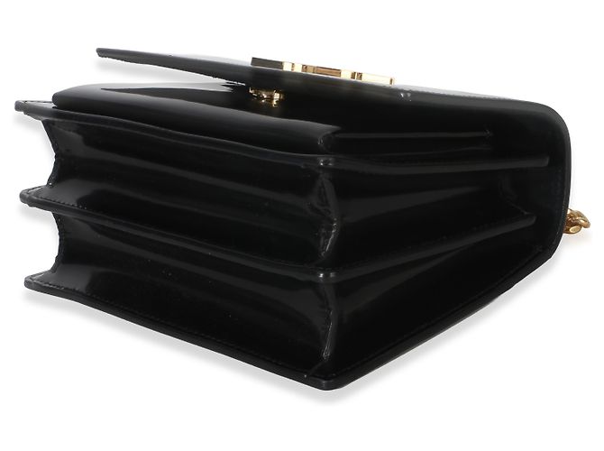 Borsa Small Sunset Monogram in vernice nera Saint Laurent Nero - vista 6