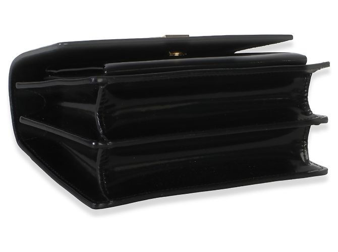 Borsa Small Sunset Monogram in vernice nera Saint Laurent Nero - vista 7