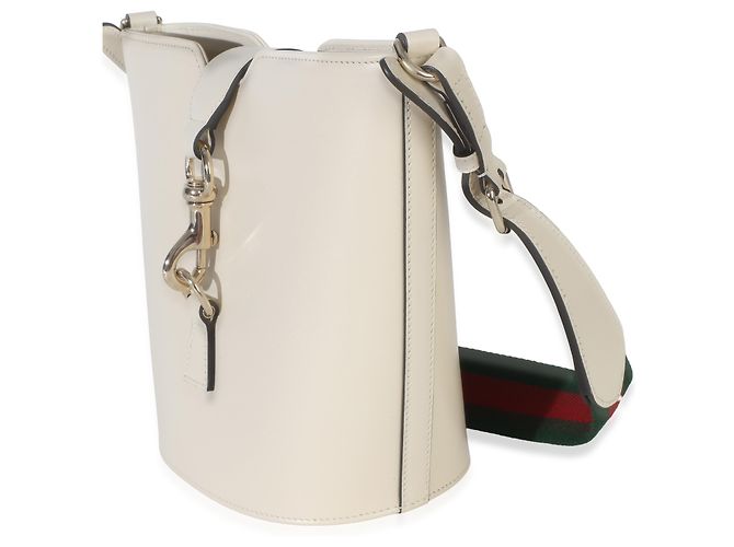 Mini borsa bucket Ophidia Web in pelle di vitello Tritone bianco Gucci - vista 3