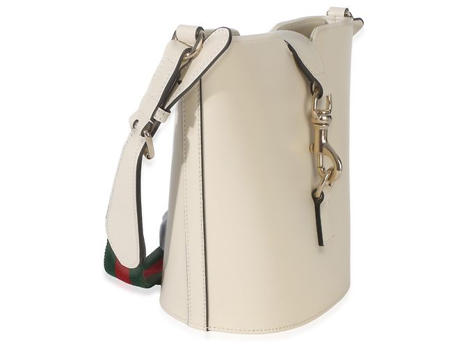 Mini borsa bucket Ophidia Web in pelle di vitello Tritone bianco Gucci - vista 4