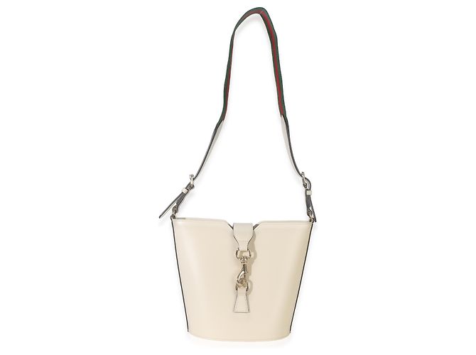 Mini borsa bucket Ophidia Web in pelle di vitello Tritone bianco Gucci - vista 5