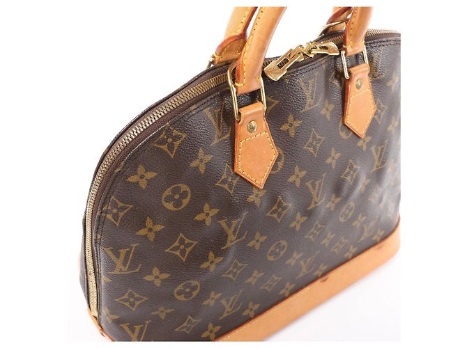 Borsa Louis Vuitton Alma PM in tela Monogram marrone M51130 - vista 11