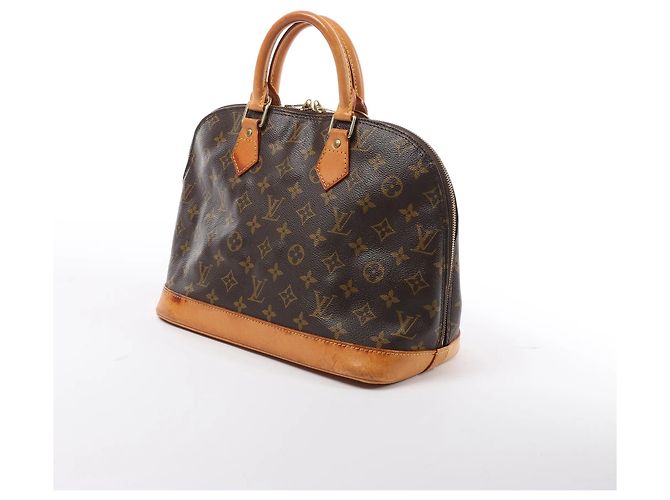 Borsa Louis Vuitton Alma PM in tela Monogram marrone M51130 - vista 2