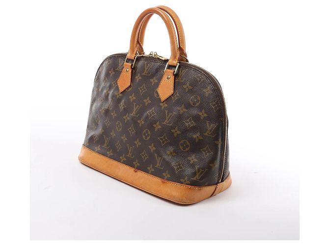 Borsa Louis Vuitton Alma PM in tela Monogram marrone M51130 - vista 3