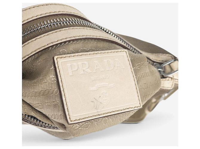 Borsa a tracolla in tela jacquard Prada anni 2000 Beige - vista 10